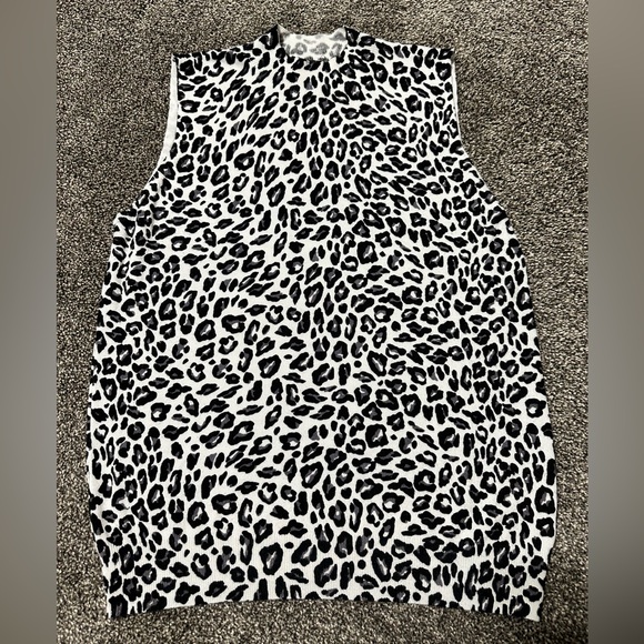 worthington mockneck sweater sleeveless top, size small, leapord - Picture 1 of 1